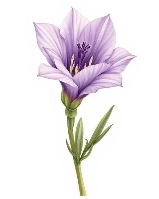 An intricate botanical illustration of a purple flower used for dyes