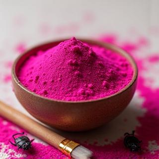 Small bowl of Cochineal Pink pigment