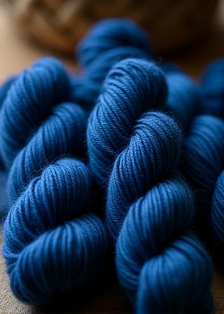 Bundles of indigo-dyed yarn